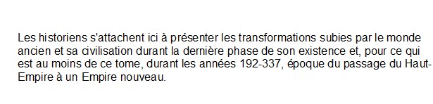 des Sévères à Constantin, Jean-Michel Carrié et Aline Rousselle