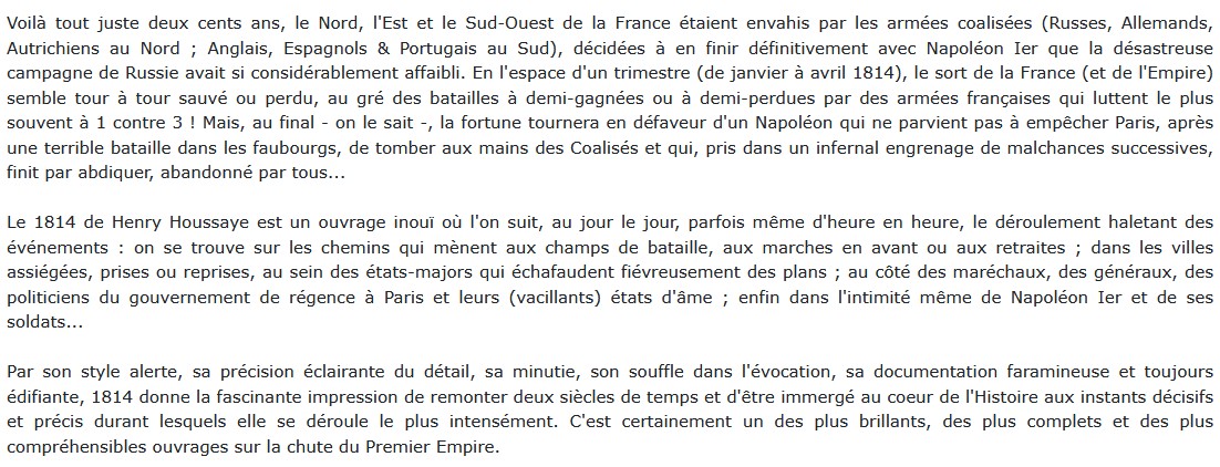 1814 campagne de France, Henry Houssaye