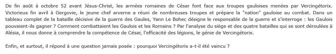 Alésia - 52 avant J.-C. , Yann Le Bohec 