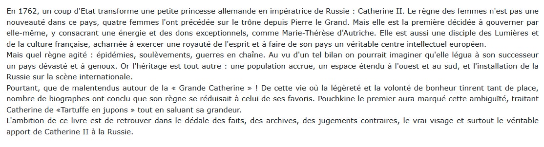 Catherine II, Hélène Carrère d'Encausse 