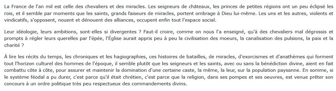 Chevaliers et miracles Dominique Barthélemy