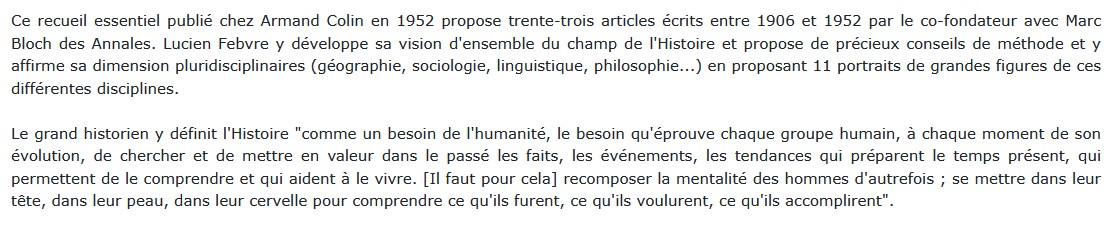 Combats pour l'histoire, Lucien Febvre
