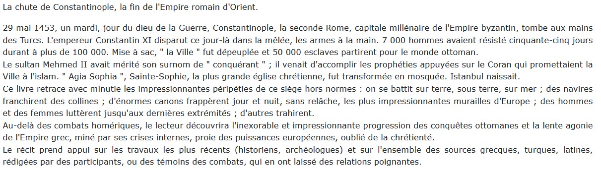 Constantinople 1453, Sylvain Gouguenheim