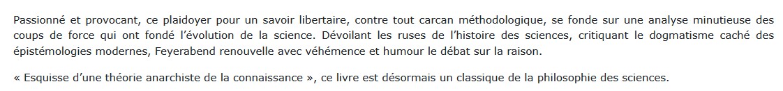 Contre la méthode Paul Feyerabend