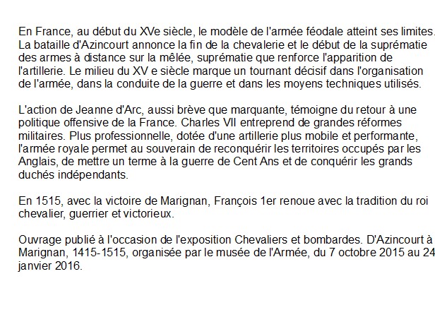 D'Azincourt à Marignan - Chevaliers et bombardes 1415-1515