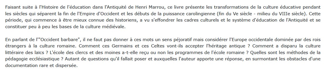 Education et culture dans l'Occident barbare Pierre Riché