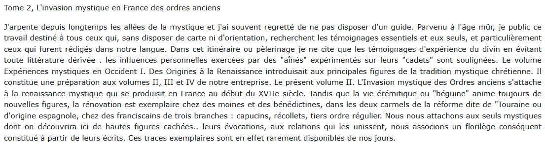 Expériences mystiques en Occident - Tome 2,  Dominique Tronc