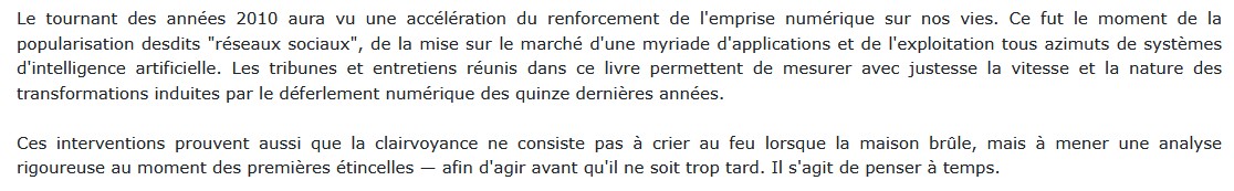 Faire face à l’emprise numérique (2013-2025), Eric Sadin