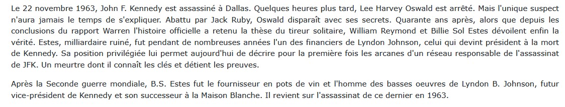 JFK le dernier témoin, William Reymond et Billie Sol Estes