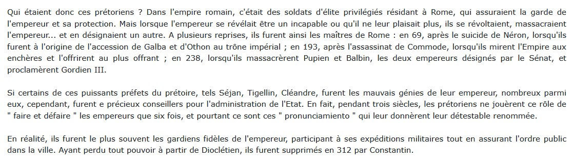 La garde prétorienne dans la Rome antique, Monique Jallet-Huant 