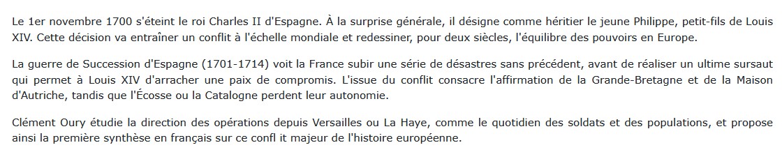 La guerre de succession d'Espagne