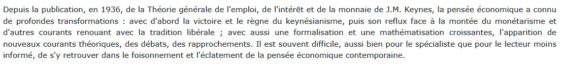 La pensée économique depuis Keynes, Michel Beaud