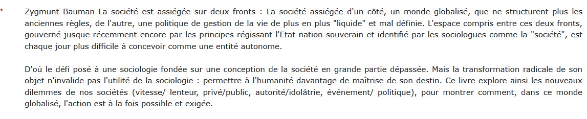 La société assiégée, Zygmunt Bauman 