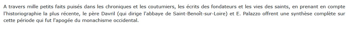 La vie des moines au temps des grandes abbayes : Xe-XIIIe siècles