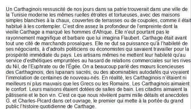 La vie quotidienne à Carthage au temps d'Hannibal Gilbert Charles-Picard