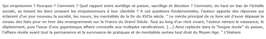 L'affaire des poisons : 1679-1682, Arlette Lebigre 