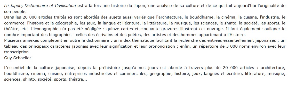 Le Japon - Dictionnaire et civilisation, Louis Frédéric