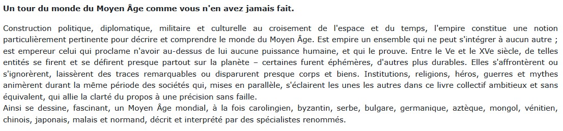 Les empires médiévaux, Sylvain Gouguenheim
