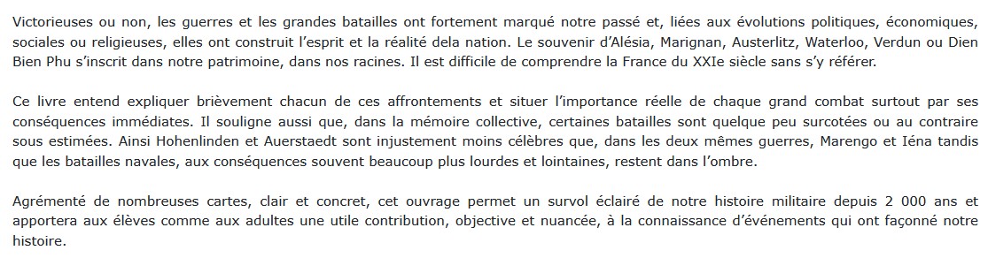 Les grandes batailles de l'histoire de France, Gérard Blier 