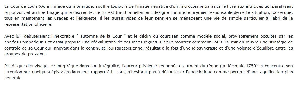 Louis XV et sa cour, Bernard Hours