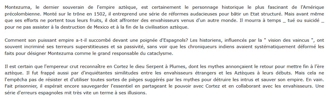 Montezuma - Ou l'apogée et la chute de l'empire aztèque, Michel Graulich 