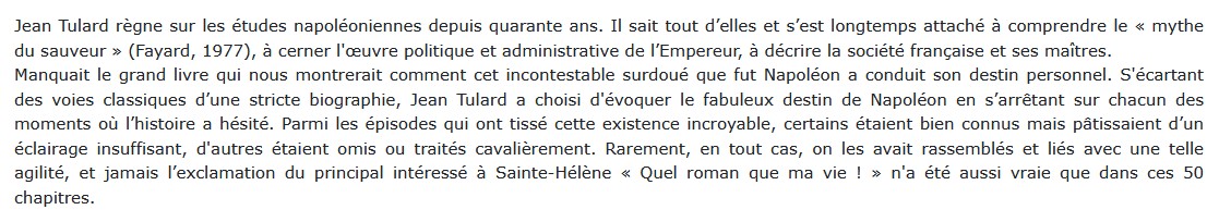 Napoléon - Les grands moments d'un destin, Jean Tulard