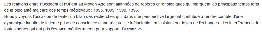 Orient et Occident - Du IXe au XVe siècle, Georges Jehel