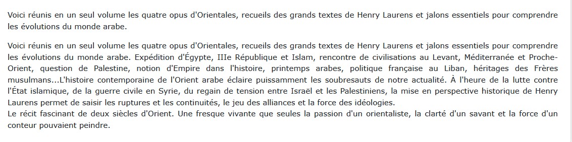 Orientales, Henry Laurens 