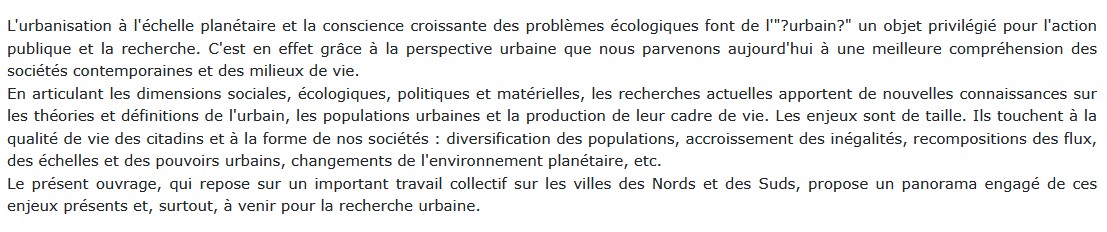 Pour la recherche urbaine, Félix Adisson