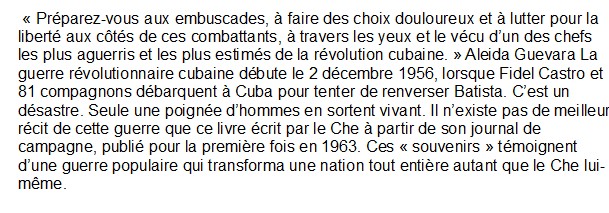 Souvenirs de la guerre révolutionnaire cubaine, Ernesto Guevara