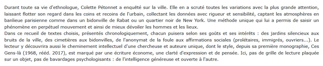 Textes et conférences d'Ethnologie urbaine