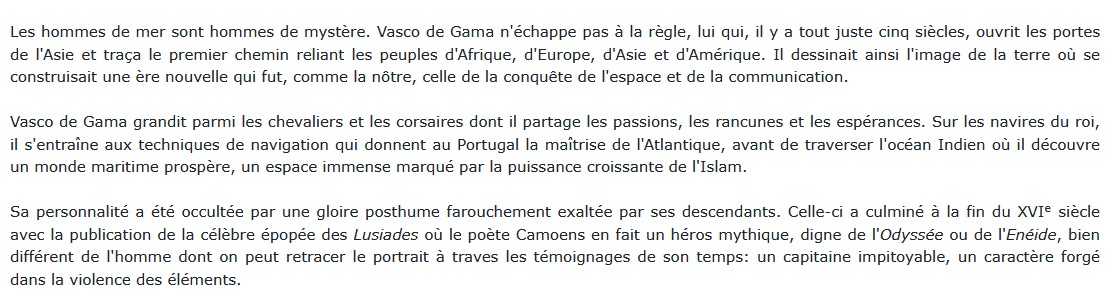 Vasco de Gama, Geneviève Bouchon 