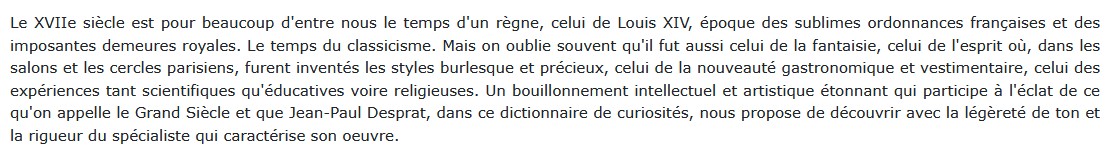 la France du grand siècle, Jean-Paul Desprat 