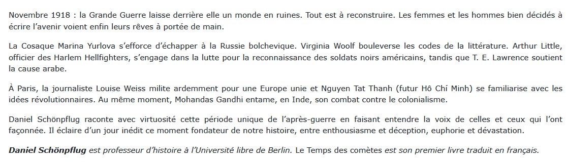 1918 après la guerre, l’aube d’un nouveau monde, Daniel Schönpflug