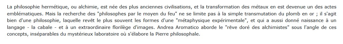 Alchimie - Le grand secret,  Andrea Aromatico