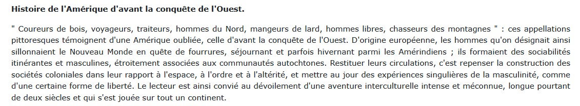 Amérique du Nord 1600-1840, Gilles Havard