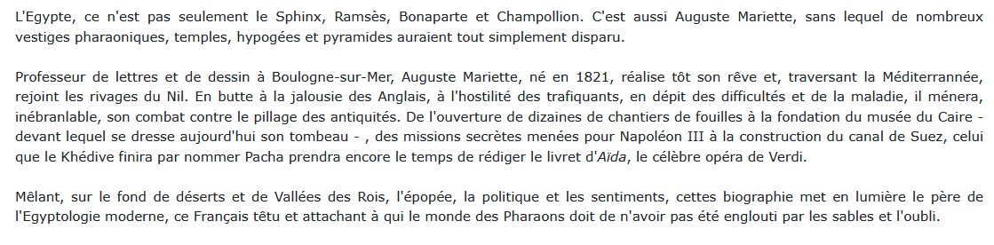 Auguste Mariette ou l'Egypte ancienne sauvée des sables, Gilles Lambert