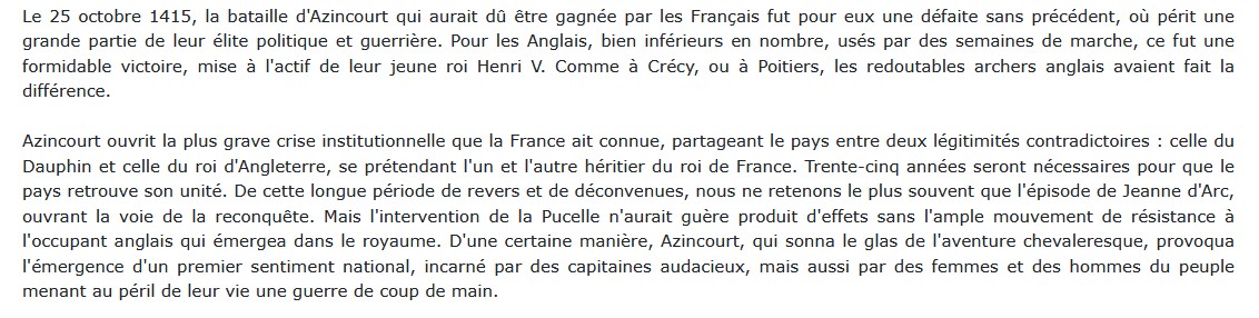 Azincourt - Histoire d'une étrange défaite, Valérie Toureille