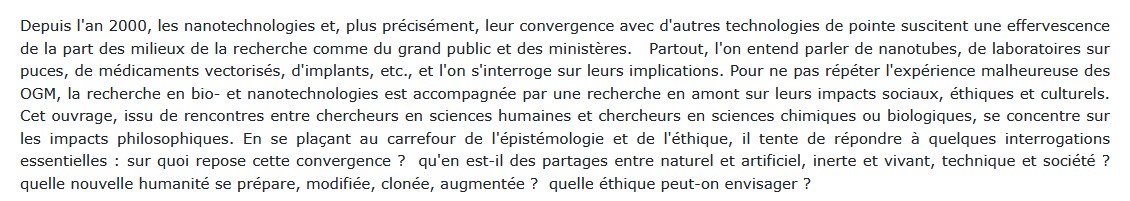 Bionano-éthique Bernadette Bensaude-Vincent