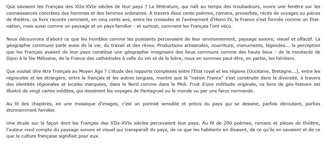 Ce qu'ils savaient de la France (1100-1600), Léonard Dauphant