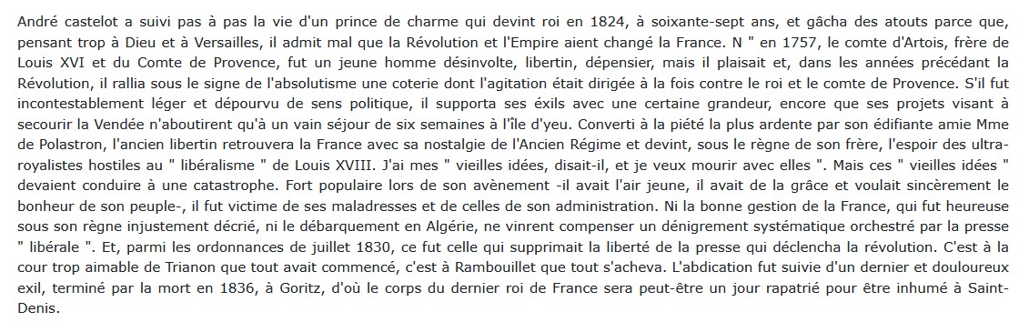 Charles X André Castelot