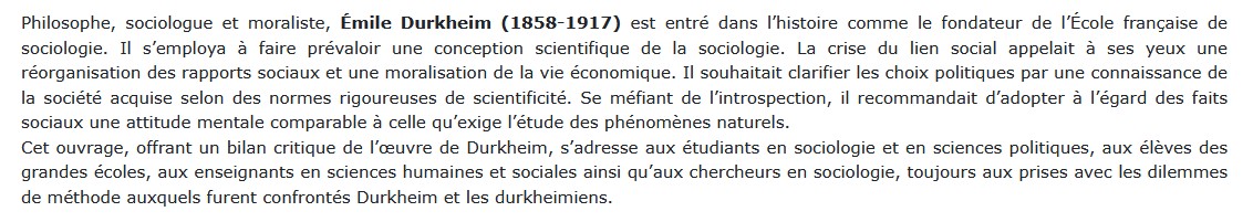 Comprendre Durkheim, Jacques Coenen-Huther 
