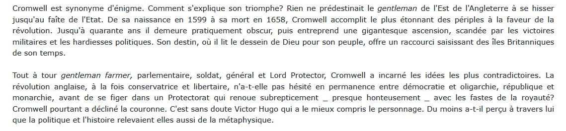 Cromwell, Bernard Cottret