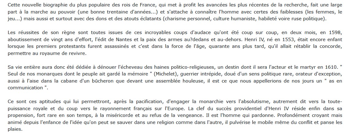 Henri IV - Roi de cœur, Jean-Paul Desprat