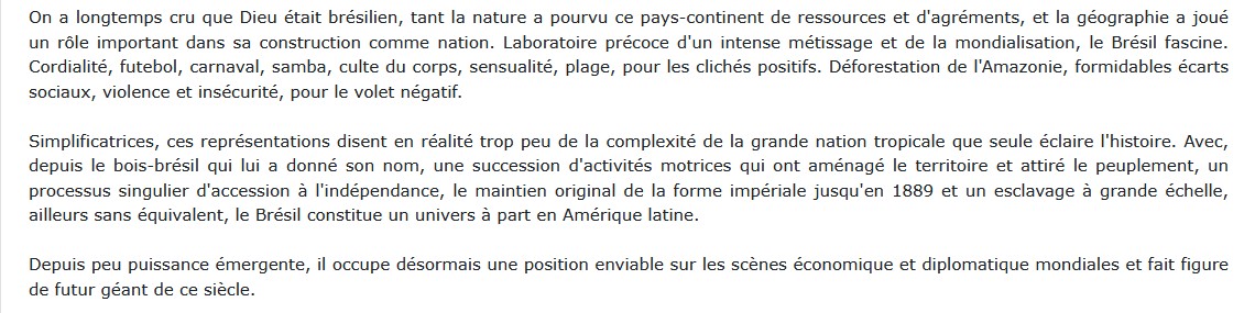 Histoire du Brésil, Bartolomé Bennassar et Richard Marin