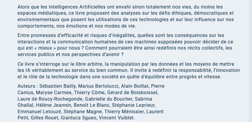 IA : Enjeux et responsabilités, Gilles Rouet 