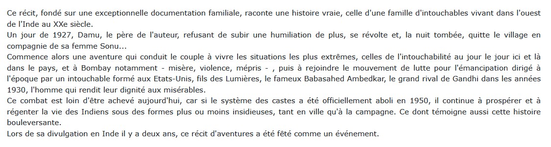 Intouchable - Une famille de parias dans l'Inde contemporaine