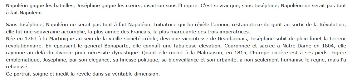 L'Impératrice Joséphine (1763-1814), Françoise Wagener 