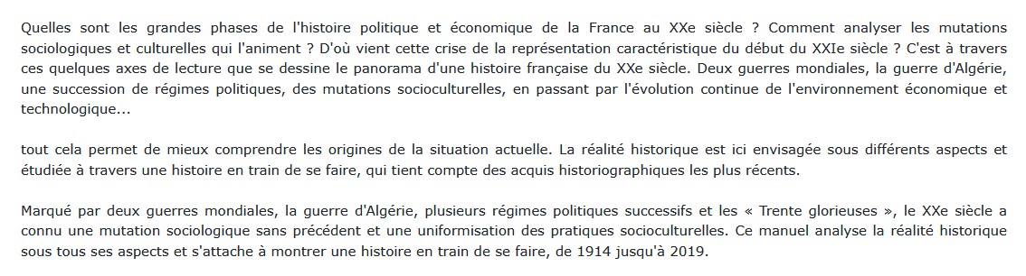 La France de 1914 à nos jours, Jean-François Sirinelli