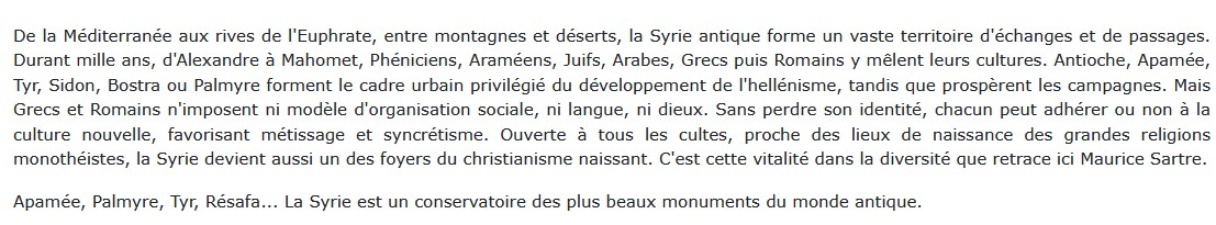 La Syrie antique, Maurice Sartre 